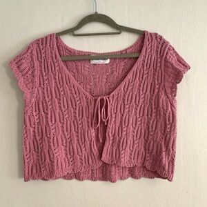 No Boundaries Crochet Cropped Cardigan Fairy Cottagecore Women’s Sz L